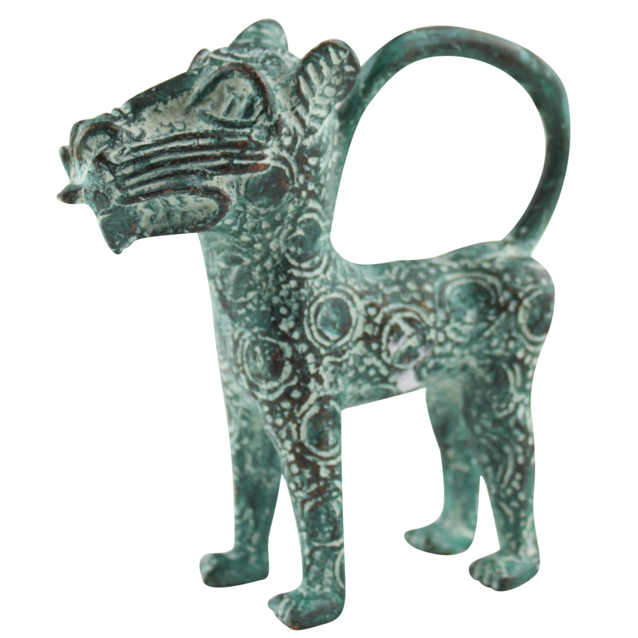 【 美品 】全長53㎝ RUNNING LEOPARD CAST BRONZE Running Leopard Design Antique Bronze Sculpture by REFINESTONE