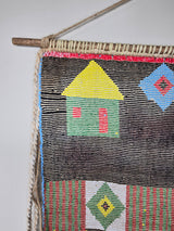 Rare Mounted Kirdi Beaded Tapestry -Village en Joie