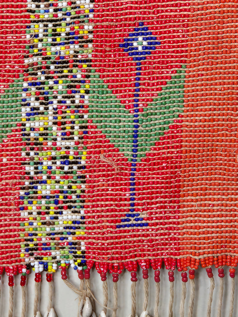 Rare Mounted Kirdi Beaded Tapestry- Diamond