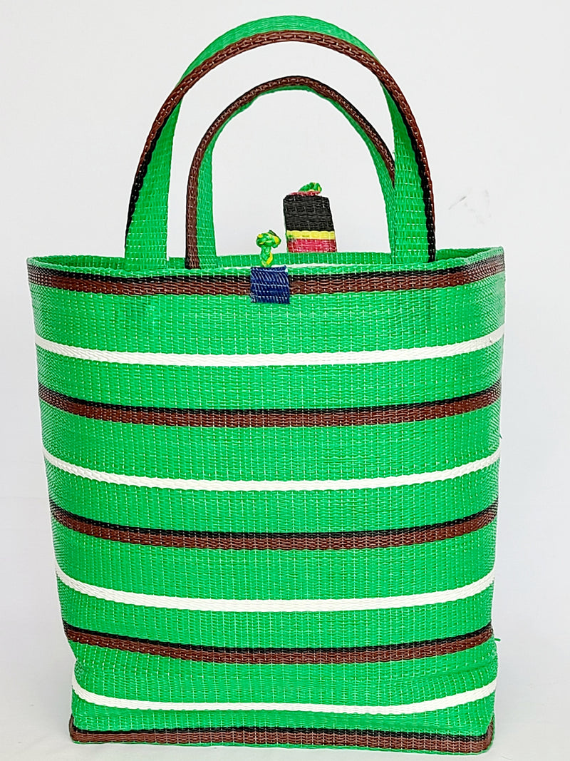 Handwoven Plastic Tote -Green