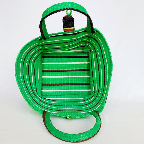 Handwoven Plastic Tote -Green