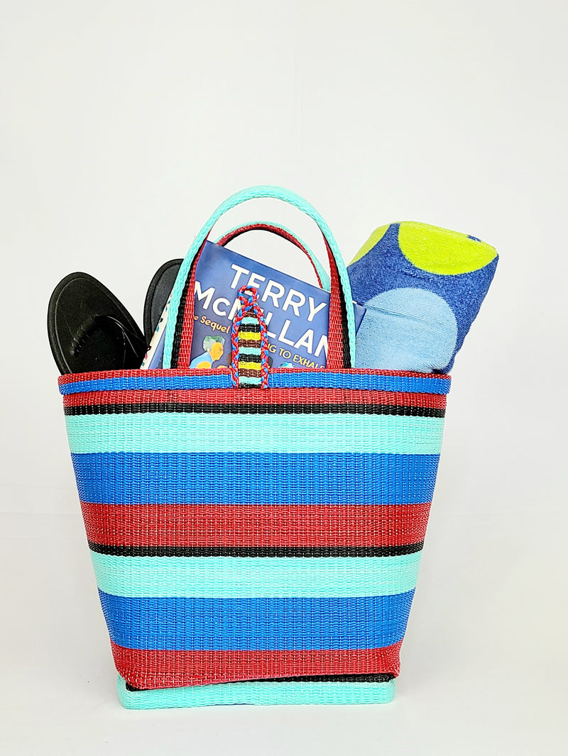 Handwoven Plastic Tote - April