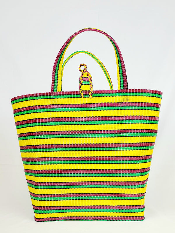Handwoven Plastic Tote - Sun