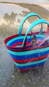 Handwoven Plastic Tote - Sunny