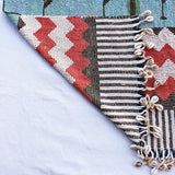 Rare Mounted Kirdi Beaded Tapestry -Blue Houses