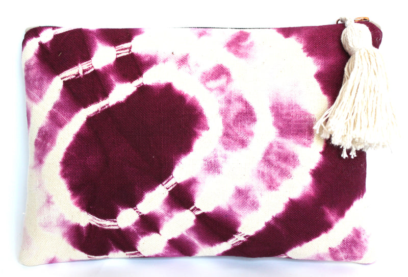 Large Pouch -Burgundy Cream