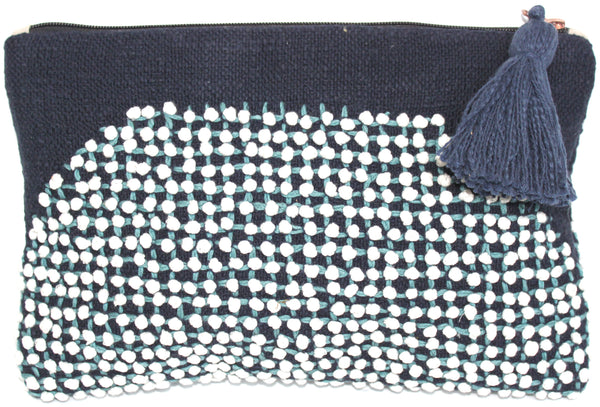 Large Pouch - Blue Cream