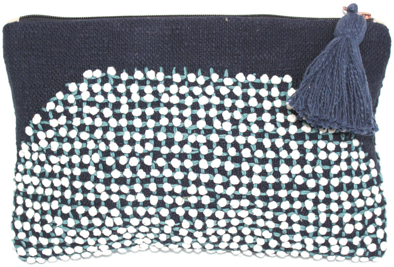 Large Pouch - Blue Cream