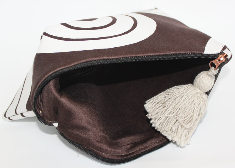 Large Pouch - Brown White