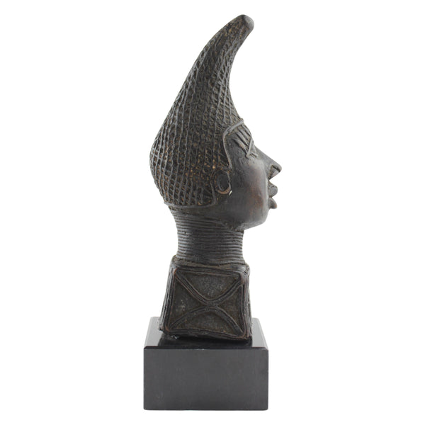 Benin Bronze Head - 9.5" x 3.5"