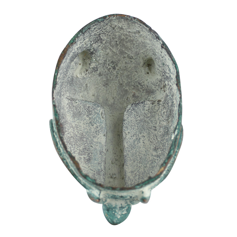 Benin Bronze Leopard Face  - 3"x 5.5"