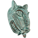 Benin Bronze Leopard Face  - 3"x 5.5"