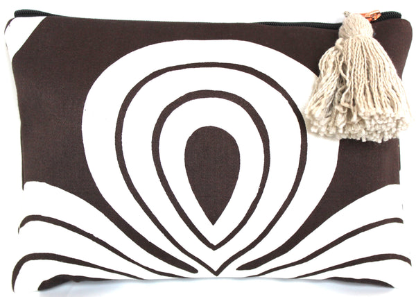 Large Pouch - Brown White
